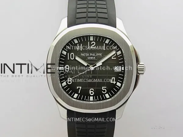Aquanaut 5167 SS 3KF Best Edition Gray Dial on Black Rubber Strap 330 Super Clone V3