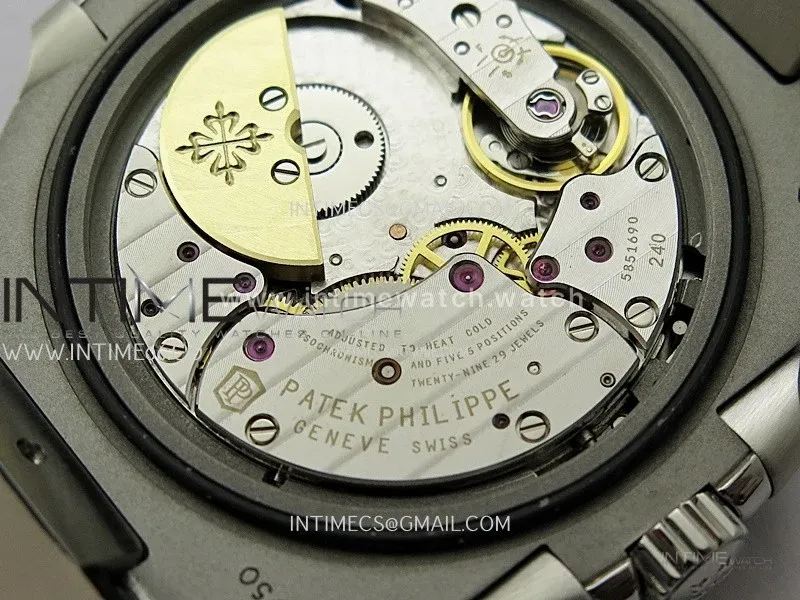 Nautilus 5722G SS/T Diamonds PPF 1:1 Best Edition Gray Dial on Black Leather Strap A240 Super Clone