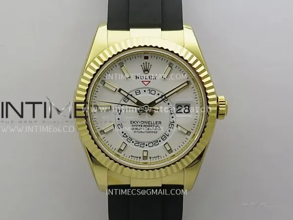 Sky-Dweller 336238 Gain Weight YG ZF 1:1 Best Edition White Dial on Oysterflex Rubber Strap Asian 2824