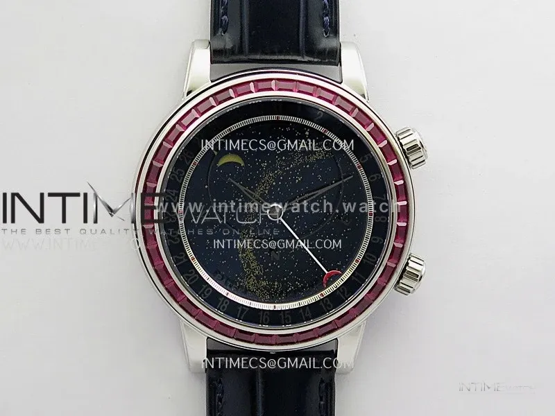 Grand Complications 6104 12P-010 SS PPF 1:1 Red T Dia Blue Dial On Blue Leather Strap Super Clone Asian 240