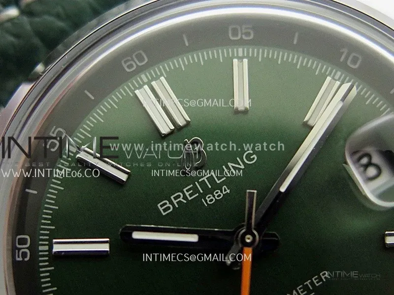 Top Time AB3113 38mm SS BLSF 1:1 Best Edition Green Dial On Green Leather Strap Asian B31