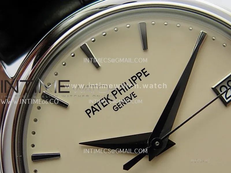 Calatrava 5227 SS 3KF 1:1 Best Edition White Dial on Brown Leather Strap A324 Super Clone V2