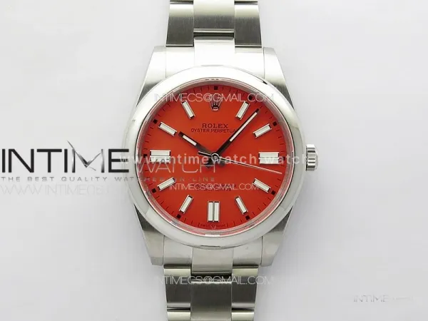 Oyster Perpetual 41mm 124300 904L Steel GMF 1:1 Best Edition Red Dial on SS Bracelet VR3230 V2