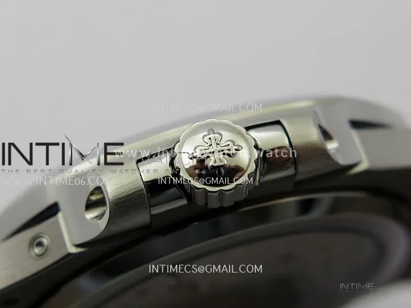 Nautilus 5724G SS/T Diamonds PPF 1:1 Best Edition Blue Dial on Black Leather Strap A240 Super Clone