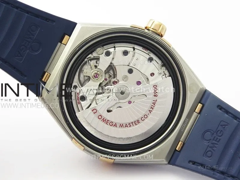 Constellation 41mm RG/Blue Ceramic Bezel VSF 1:1 Best Edition Blue Dial on Blue Gummy Strap A8900
