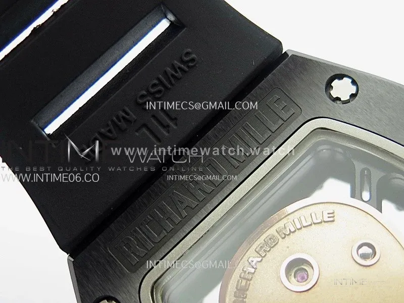 RM052 Skull Black Ceramic Real Tourbillon YSF 1:1 Best Edition Skull Dial on Black Rubber Strap