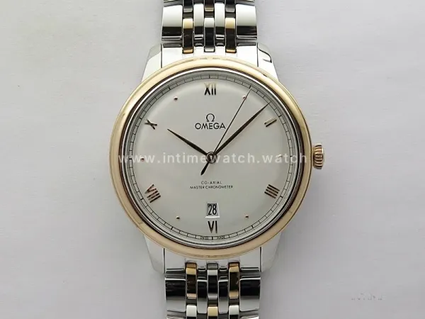 De Ville 40mm SS/RG GTF 1:1 Best Edition Silver Dial RG Markers on SS/RG Bracelet A8000(Free Leather Strap)