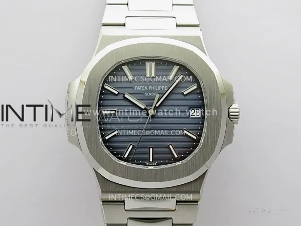 Nautilus 5711/1A-010 3KF 1:1 Best Edition Blue Textured Dial on SS Bracelet A324 Super Clone