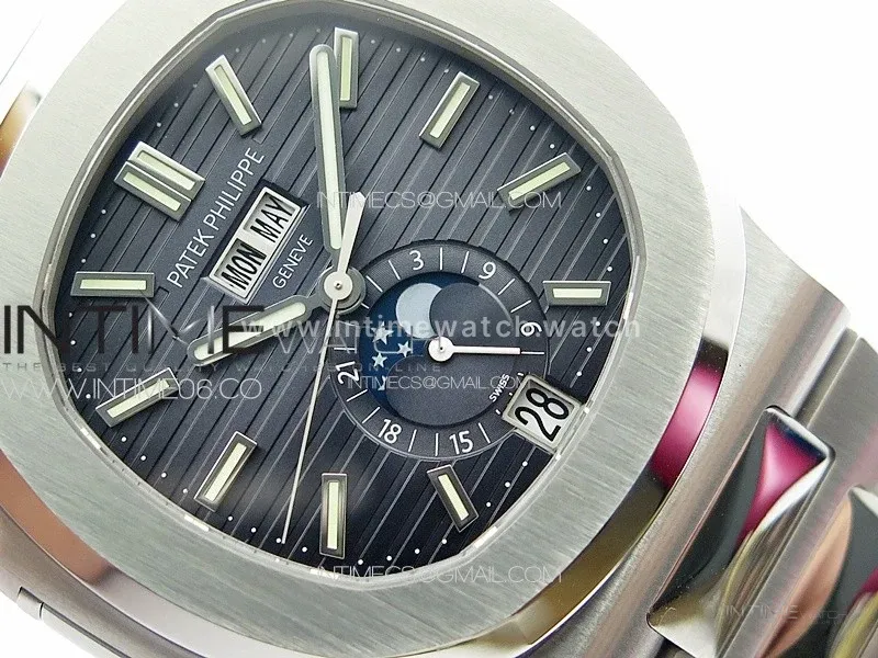 Nautilus 5726 Full Function SS PPF 1:1 Best Edition Blue Dial on SS Bracelet PPF324 (Free Tool)