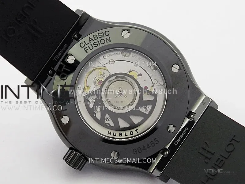 Classic Fusion 42mm Ceramic JJZF 1:1 Best Edition Black Carbon Dial On Black Rubber Strap