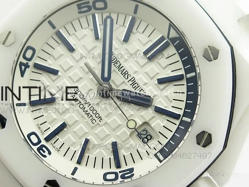 Royal Oak Offshore Diver White Ceramic BP on White Rubber Strap A3120