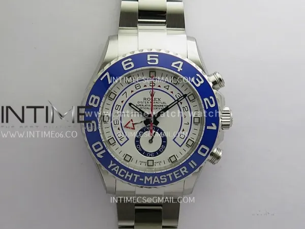 YachtMaster II 116680 Blue Ceramic Bezel SS KF 1:1 Best White Dial (Old Version) on Bracelet A7750