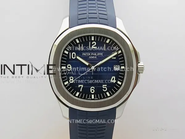 Aquanaut 5168G 42mm SS 3KF 1:1 Best Edition Blue Dial on Blue Rubber Strap A324 Super Clone V2