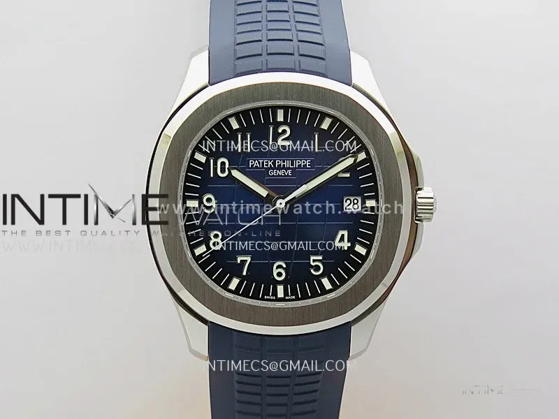 Aquanaut 5168G 42mm SS 3KF 1:1 Best Edition Blue Dial on Blue Rubber Strap A324 Super Clone V2