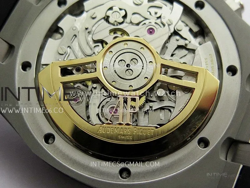 Royal Oak Chrono 26240 SS V2 DDF 1:1 Best Edition Silver Dial On Black Rubber Strap Super Clone DD4401 (SW Dial)