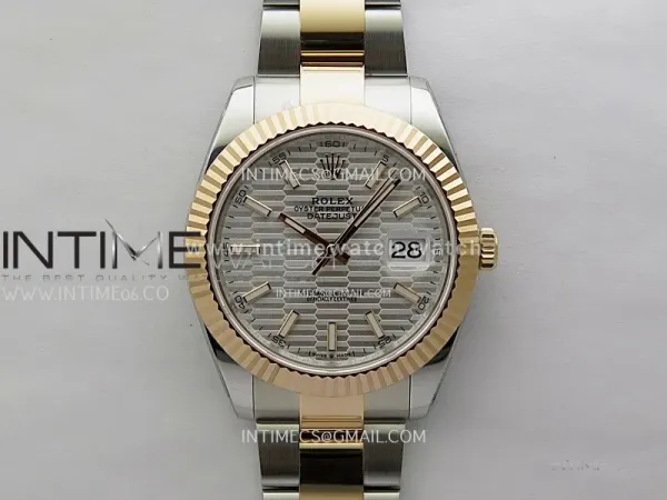 DateJust 41mm 126331 904 SS/RG ONE Factory 1:1 Fluted Silver Dial Stick Markers On SS/RG Oyster Bracelet DD3235 V2