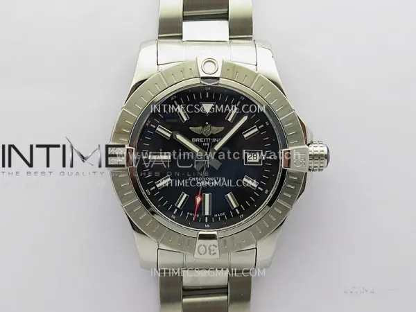 Avenger Automatic 43mm SS TF 1:1 Best Edition Black Dial Stick Marker on SS Bracelet A2824