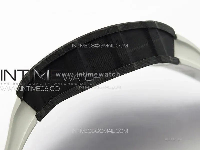 RM035-02 Forged Carbon Case KUF Best Edition White Crown on White Rubber Strap MIYOTA8215