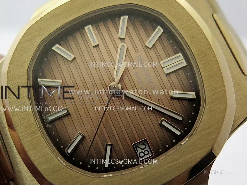 Nautilus 5711/1R-001 RG 3KF 1:1 Best Edition Brown Textured Dial on RG Bracelet Super Clone 26-330