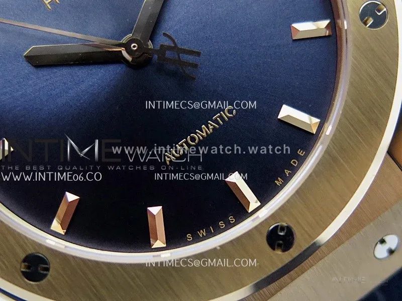 Classic Fusion 42mm RG JJZF 1:1 Best Edition Blue Dial On Blue Gummy Strap