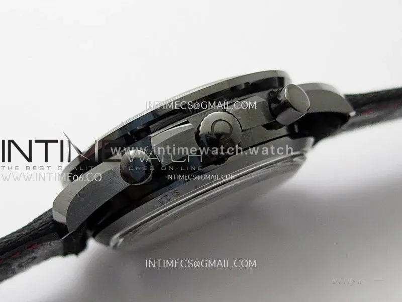 Speedmaster "Dark Side of The Moon" Real Ceramic N1F 1:1 Best Edition Vintage Black Dial on Black Nylon Strap A9300