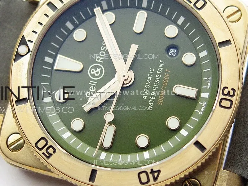 BR 03-92 Diver Bronze B12 1:1 Best Edition Brown Dial on Brown Leather Strap A2824 (Free Rubber Strap)