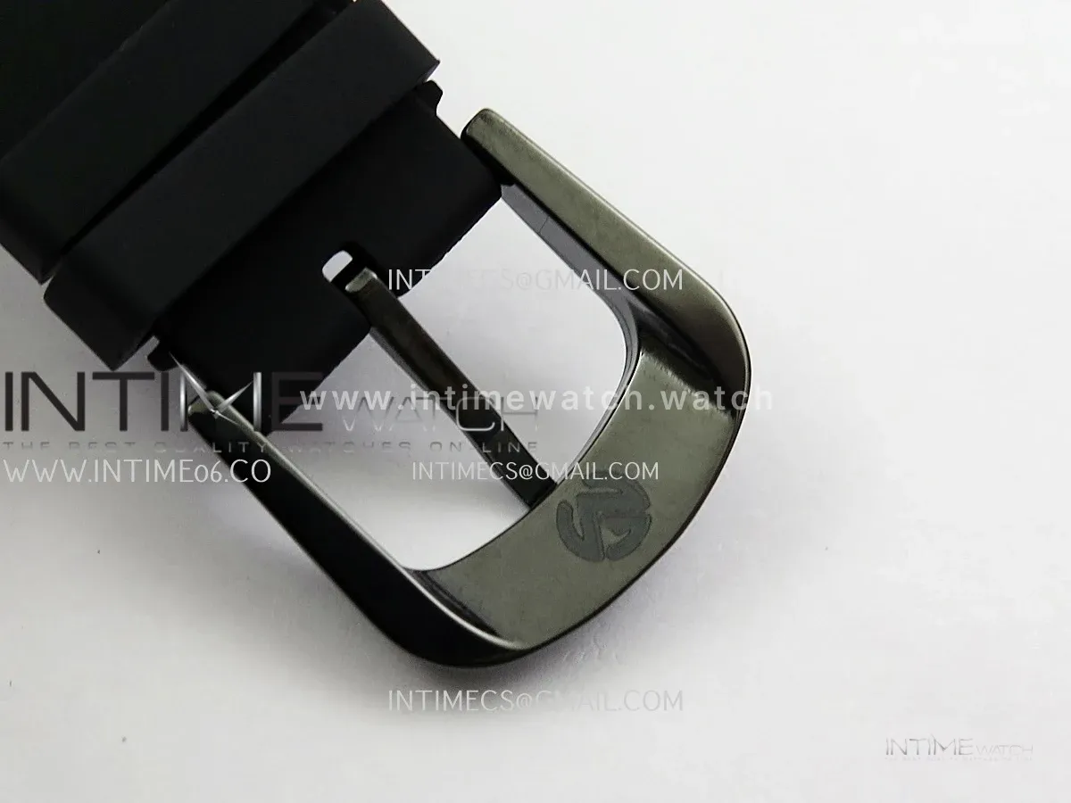 Crazy Hours Real Jumping Hour Yellow PVD ABF Black Dial Color Marker On Black Rubber Strap A23J