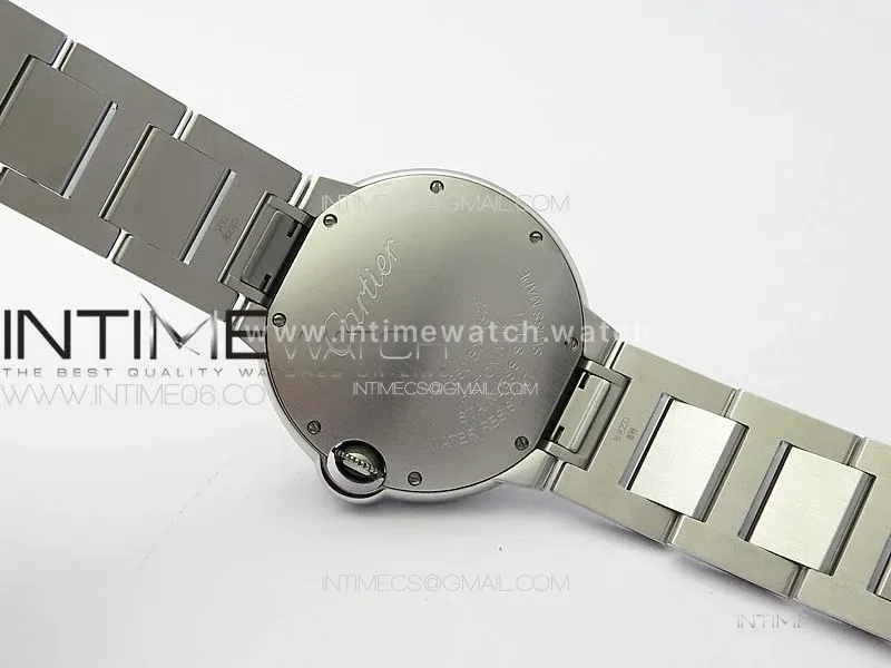 Ballon Bleu 36mm SS 3KF 1:1 Best Edition White Textured Dia Markers Dial on SS Bracelet A076