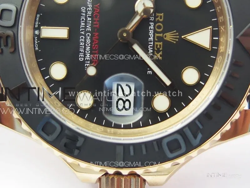 Yacht-Master 126655 RG C+F 1:1 Best Edition Black Ceramic Bezel on Oysterflex Rubber Strap VR3235