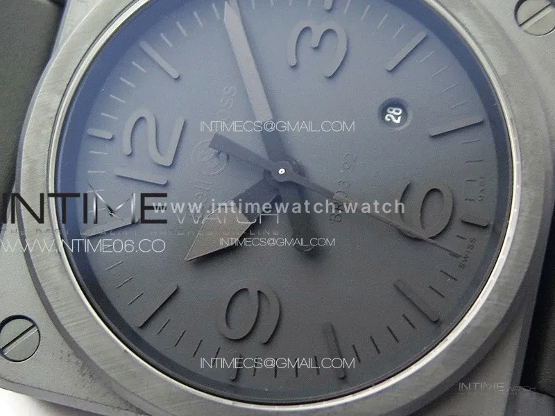 BR 03-92 Real Ceramic 1:1 Best Edition Black Dial Black Markers on Black Rubber Strap MIYOTA 9015