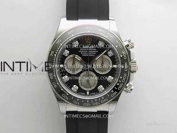Daytona 126519 Gain Weight WF 1:1 Best Edition Black Dial Silver Subdial Diamond Marker On Oysterflex Strap DD4131