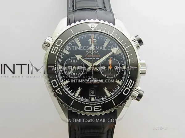Planet Ocean Master Chronometer Black Ceramic Bezel SS VRF 1:1 Best Edition Black Dial On Black Gummy Strap A9900