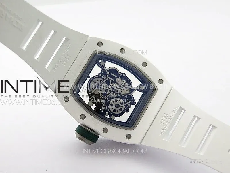 RM055 Real Ceramic Case KUF Best Edition Black Crown on White Rubber Strap MIYOTA8215
