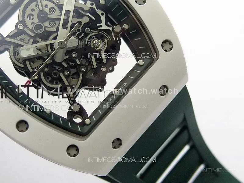 RM055 Real Ceramic Case KUF Best Edition Green Crown on Green Rubber Strap MIYOTA8215