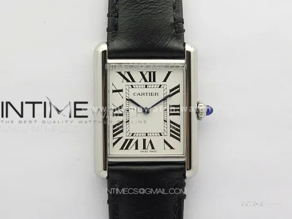 Tank Louis Ladies 25mm SS 8848F 1:1 Best Edition White Dial on Black Leather Strap Ronda Quartz