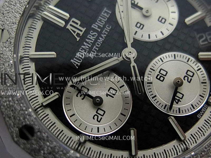 Royal Oak Chrono 26240 Frosted SS Gain Weight V2 DDF 1:1 Best Edition Black Dial Frosted SS Bracelet Super Clone DD4401(SW Dial)