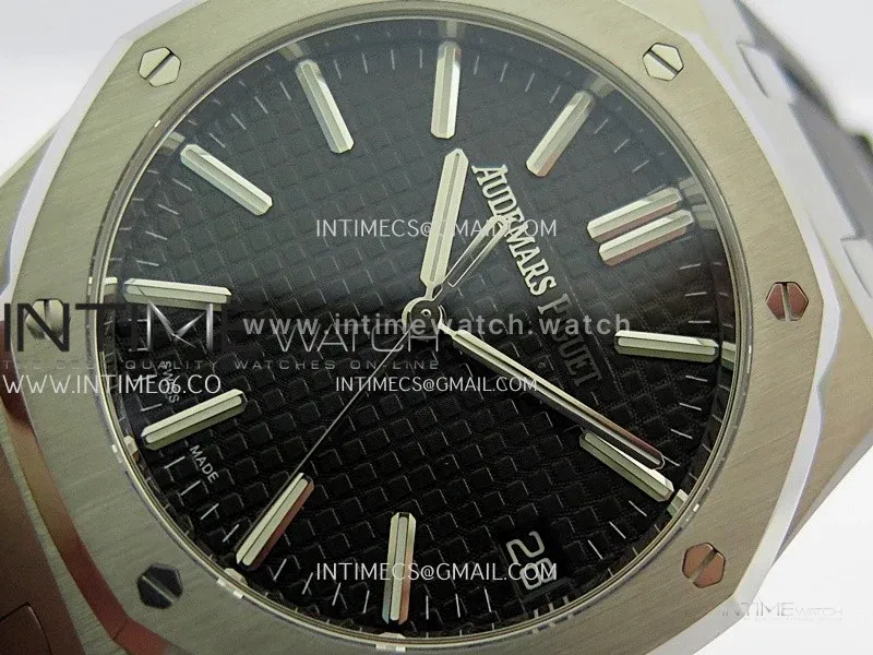 Royal Oak 41mm 15510 SS DDF 1:1 Best Edition Black Dial On Black Rubber Strap Super Clone DD4302