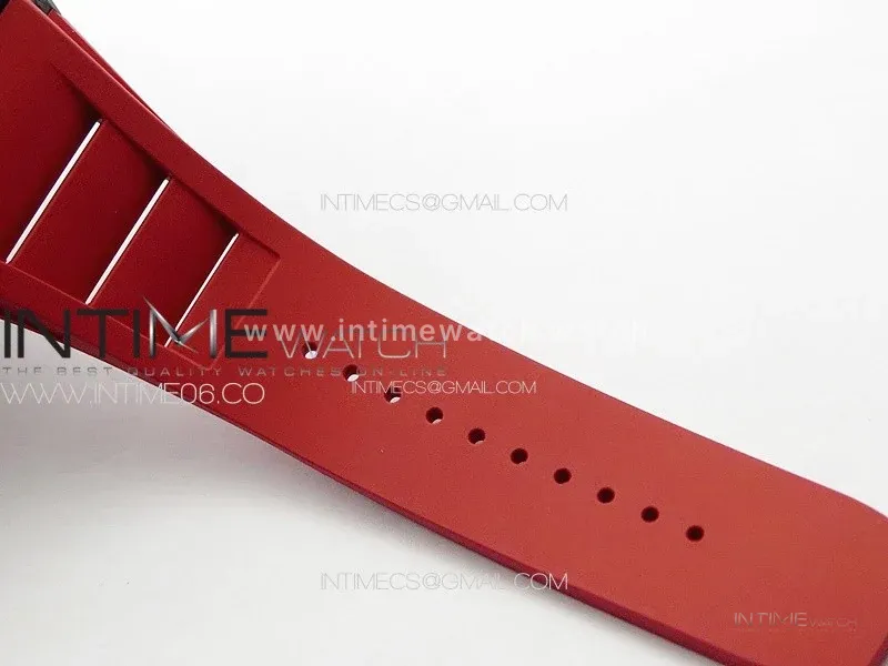 RM 035-02 Rafael Nadal NTPT Carbon on Red Rubber Strap