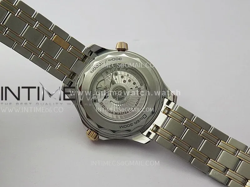 Seamaster Diver 300M Blue Ceramic Bezel SS/RG V4 VSF 1:1 Best Edition Blue Dial On SS/RG Bracelet Super Clone Asian 8800