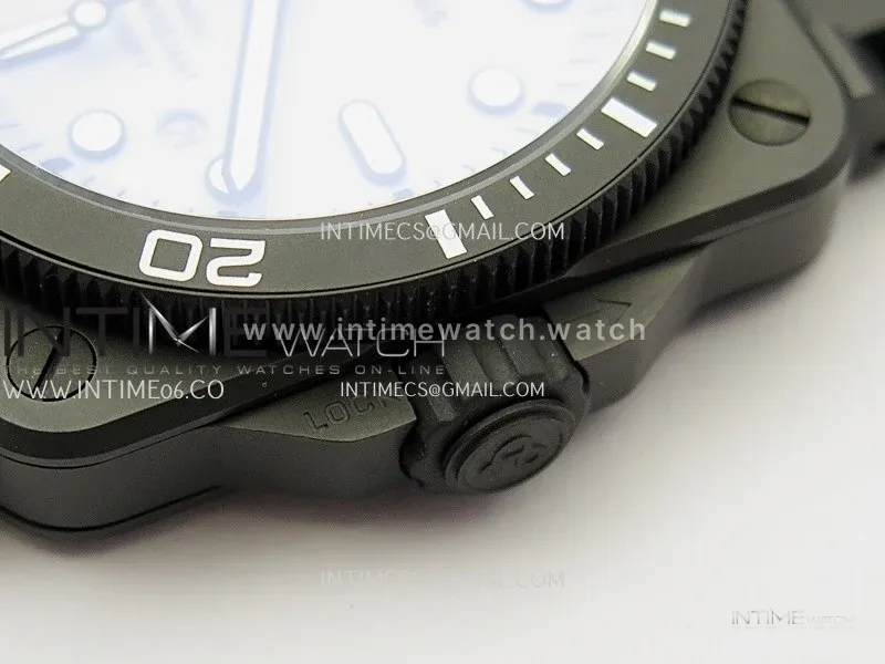 Instruments BR03A Ceramic M+F 1:1 Best Edition Pale Blue Lumed Dial on Rubber Strap MIYOTA 9015 (Free Leather Straps)