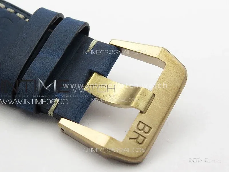 BR 03-92 Diver Bronze B12 1:1 Best Edition Blue Dial on Blue Leather Strap A2824 (Free Rubber Strap)