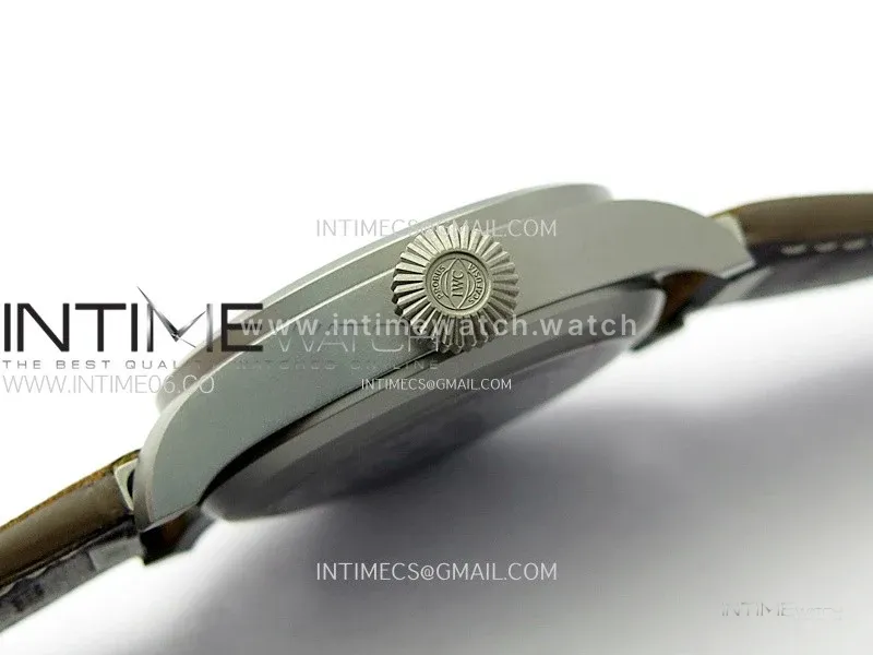 Big Pilot IW329701 Ti M+F 1:1 Best Edition Black Dial on Brown Leather Strap SEIKO 8N-24