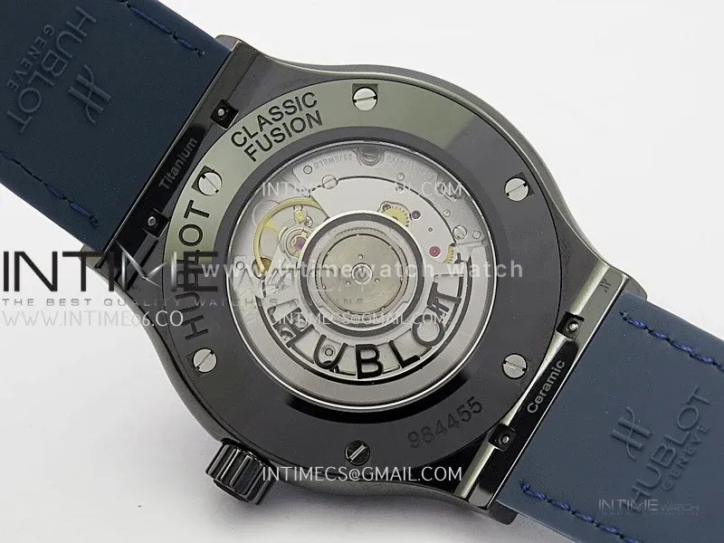 Classic Fusion 42mm Ceramic JJZF 1:1 Best Edition Blue Dial On Blue Gummy Strap