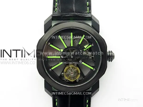 Octo 102910 PVD AXF Best Edition Skeleton Dial on Brown Leather Strap Asian BVL206 Tourbillon Movement