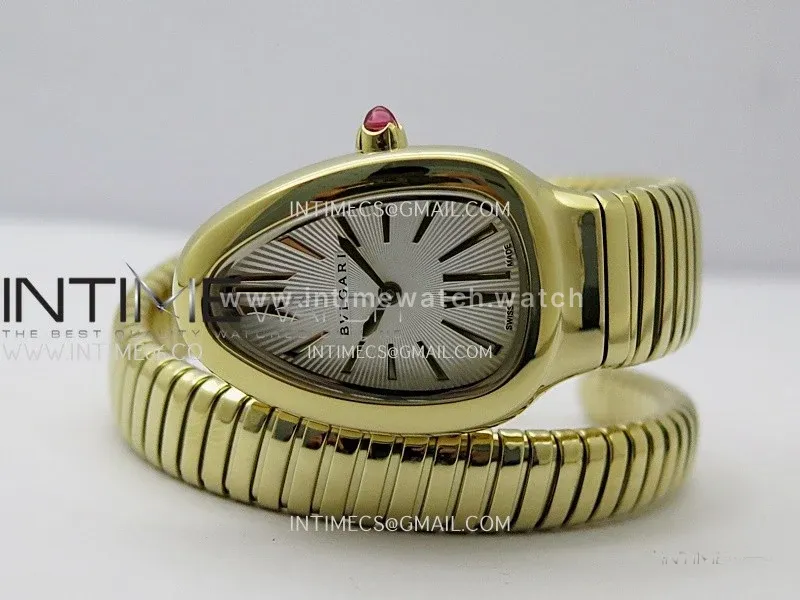 Serpenti 35mm YG BVF 1:1 Best Edition Silver Dial on YG Bracelet Ronda Quartz