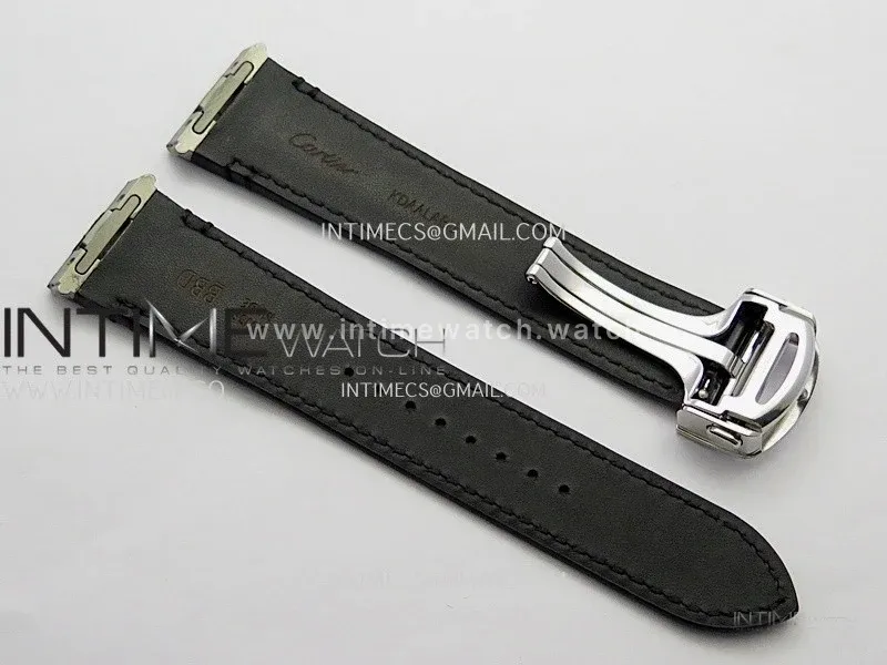 Santos Black SS/YG Rich Factory 1:1 Skeleton Silver Dial On SS/YG SmartLink Bracelet 9611MC Super Clone (Free Leather Strap)