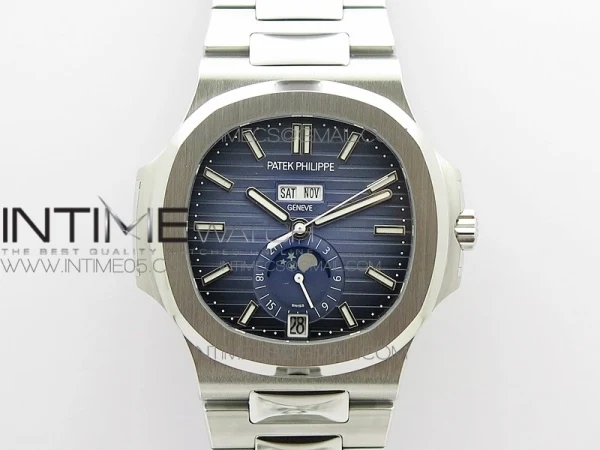 NAUTILUS 5726 SS GRF 1:1 BEST EDITION BLUE DIAL WORKING ANNUAL CALENDARON SS BRACELET A.324 V2