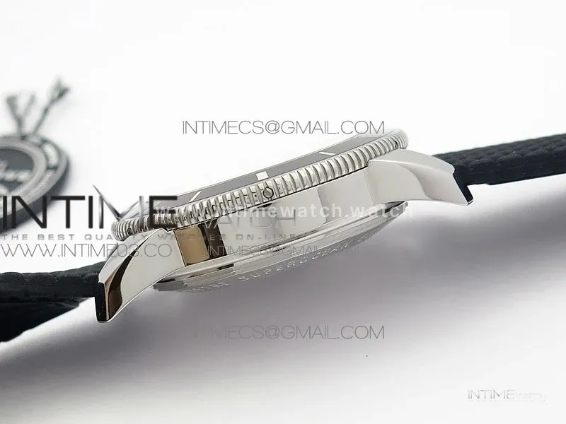 SuperOcean 42mm AB2010 SS GF 1:1 Best Edition White Dial Black Ceramic Bezel on Black Rubber strap A2824