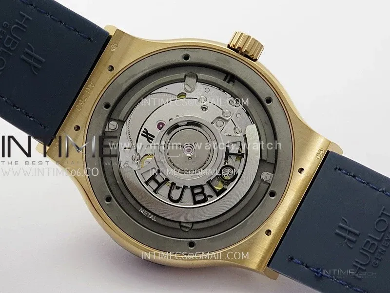 Classic Fusion 42mm RG JJZF 1:1 Best Edition Blue Dial On Blue Gummy Strap