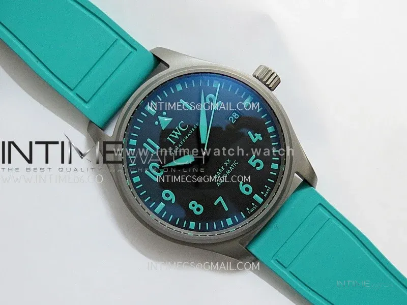 Mark XX IW328210 Mercedes-AMG Petronas F1 Team Ti M+F 1:1 Best Edition Black Dial on Green Rubber Strap MIYOTA 9015
